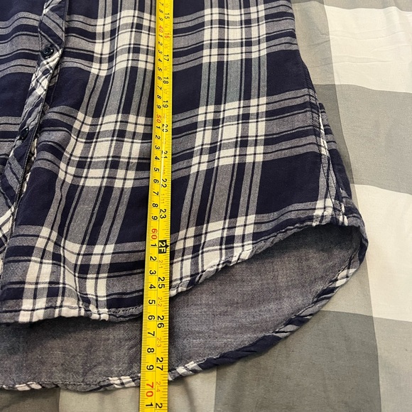 Rails Kendra Plaid Flannel Button Front Shirt Chambray Lined in Indigo sz M - Picture 13 of 14